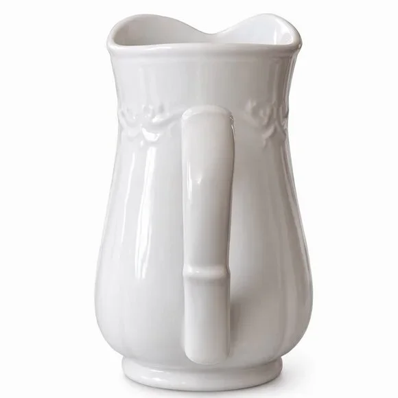 Southern Living Gallery White Embossed Pitcher Vase 10.5" Retired - Picture 4 of 6